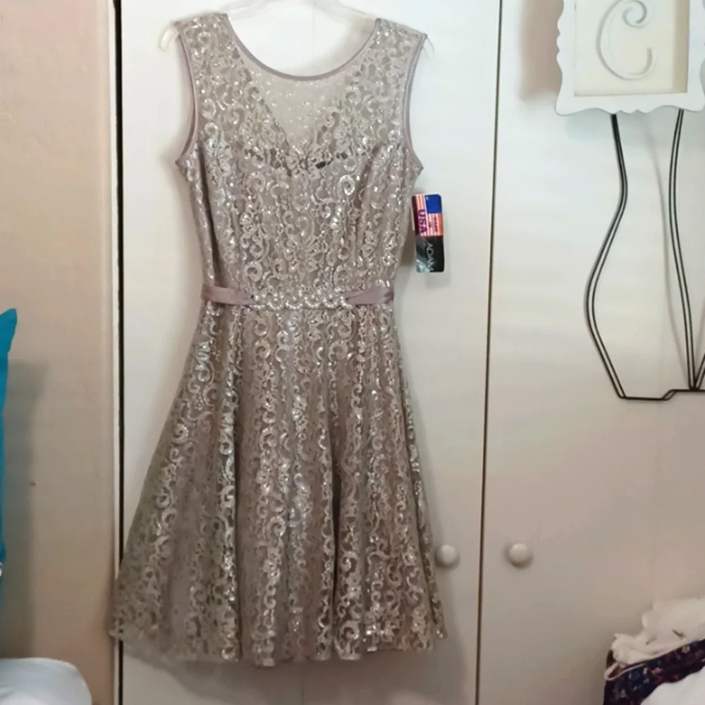 Betsy Adam NWT, made in USA, prom, bridal or special event dress Sz. 12. - Picture 1 of 9